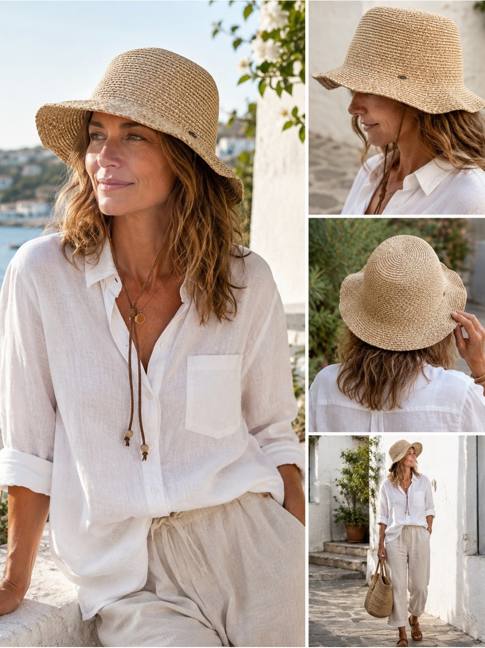 CYD Paper Straw Sun Hat Coastal Grandmother Resort Beach Boho Canada Design